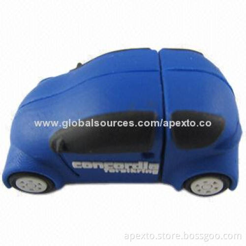 Car-shaped USB Flash Drive, Made of PVC Material, Used for Motor Shows